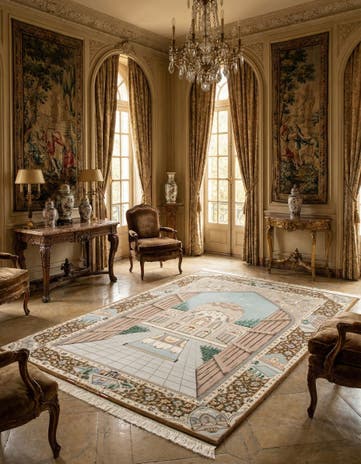 4' 4 x 6' 6 Hand Knotted Isfahan Persian Rug