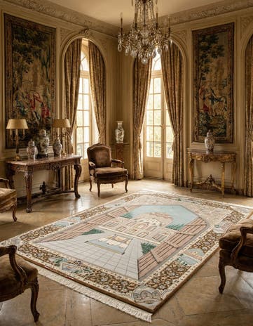 4' 4 x 6' 6 Hand Knotted Isfahan Persian Rug