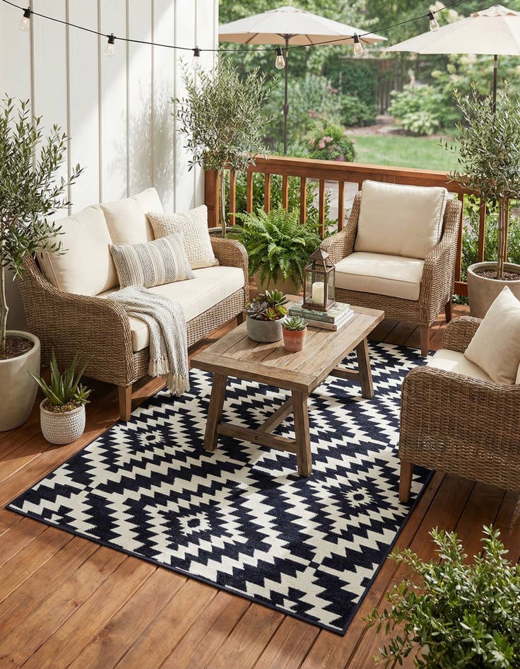 Detail image of 4' x 6'  Washable Sabrina Soto Indoor / Outdoor Rug