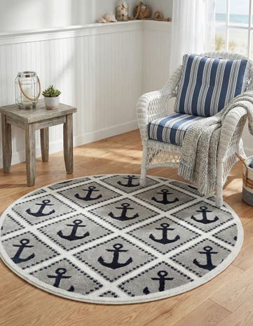 Gray Sydney Round Rug