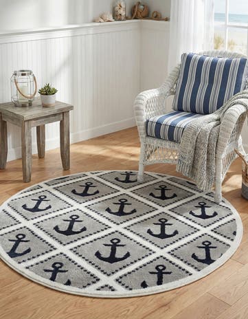 Gray Sydney Round Rug