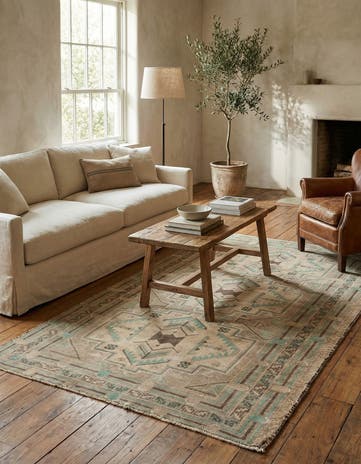 3' 8 x 6' 4 Hand Knotted Ultra Vintage Persian Wool Rug
