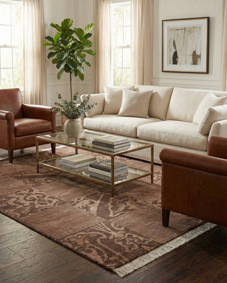 Detail image of 4' 10 x 6' 9 Hand Knotted Darya Wool Rug