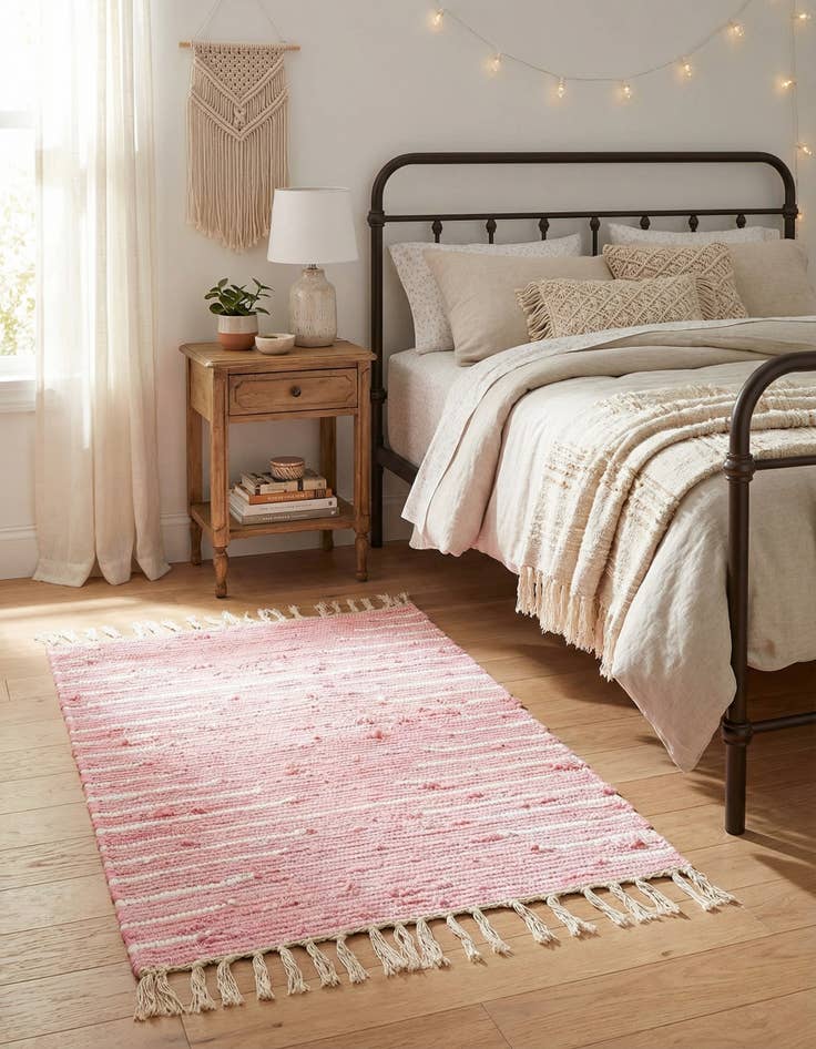 Detail image of  2' x 3' 1  Hand Woven Chindi Cotton Rug