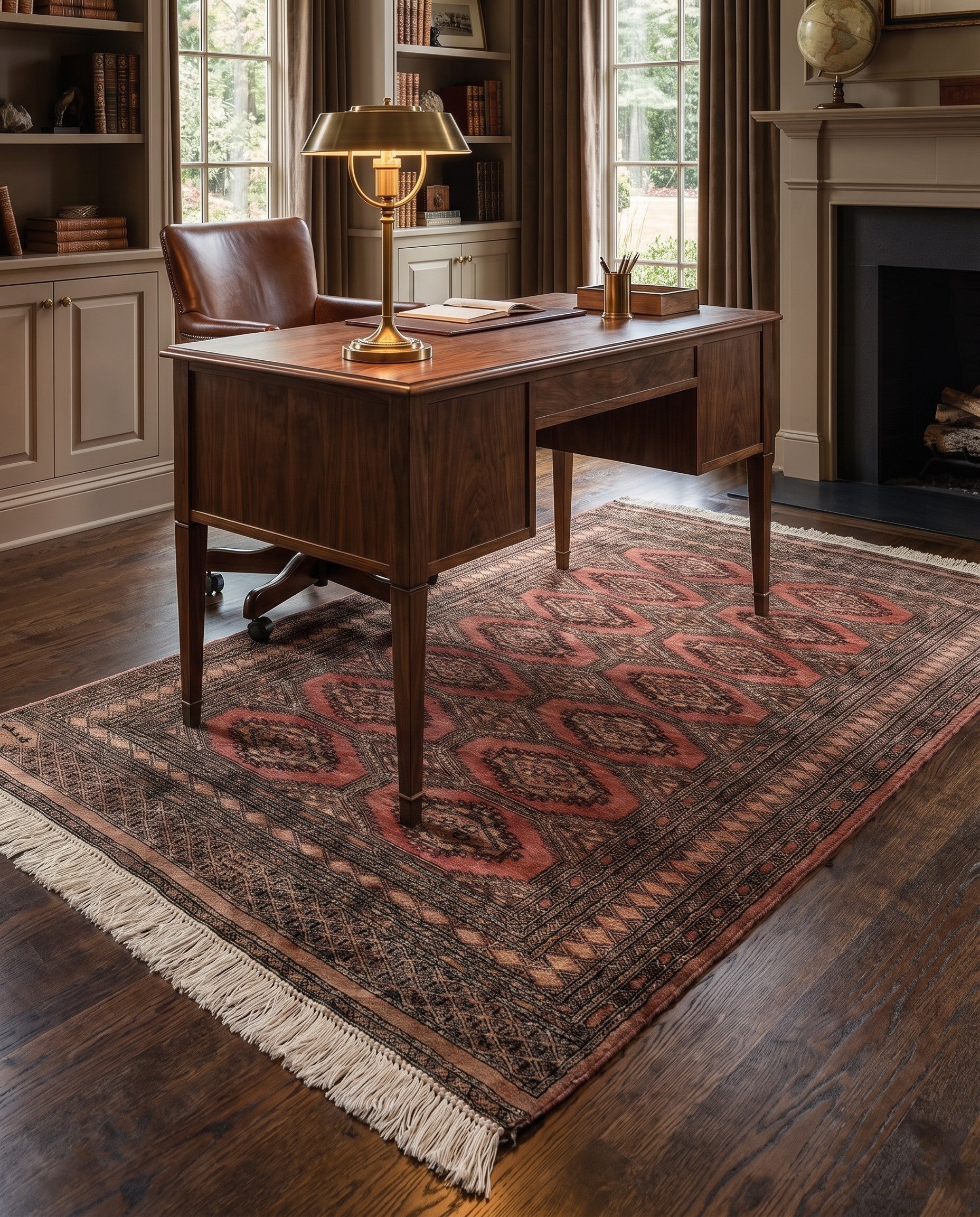 4' 3 x 6' 5 Hand Knotted Bokhara Oriental Wool Rug