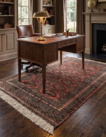 4' 3 x 6' 5 Hand Knotted Bokhara Oriental Wool Rug
