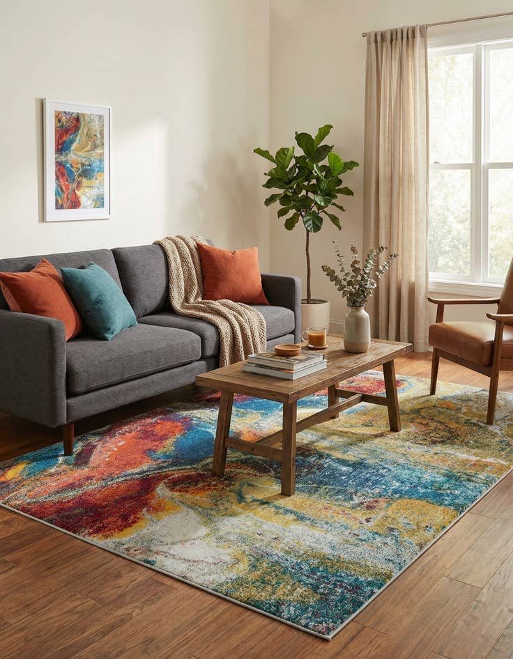 Detail image of 5' 3 x 8'  Washable Haerfest Rug