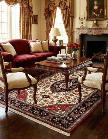 5' 1 x 7' 11 Hand Knotted Qom Persian Rug