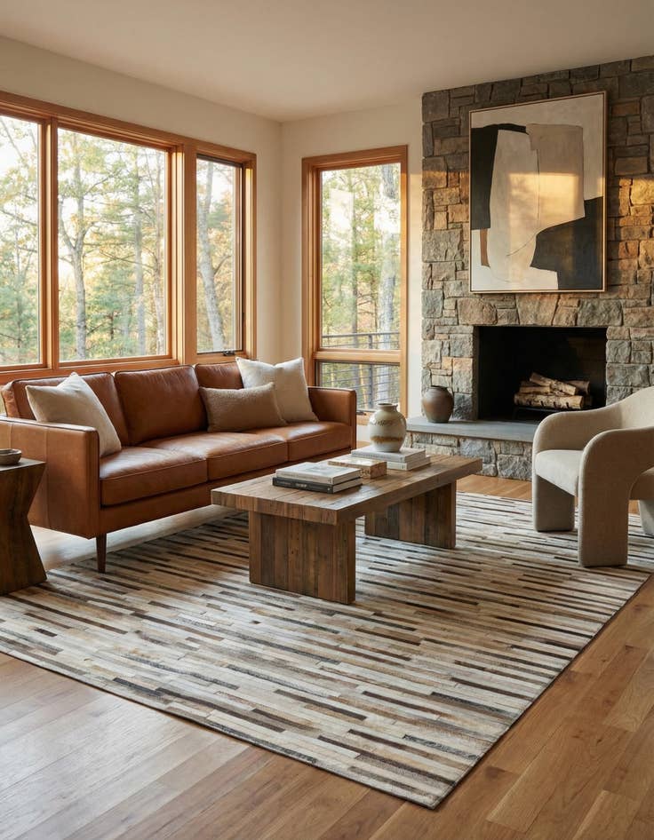 Detail image of  5' 4 x 7' 8 Cowhide Rug