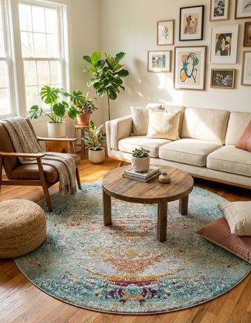 Blue Budapest Round Rug