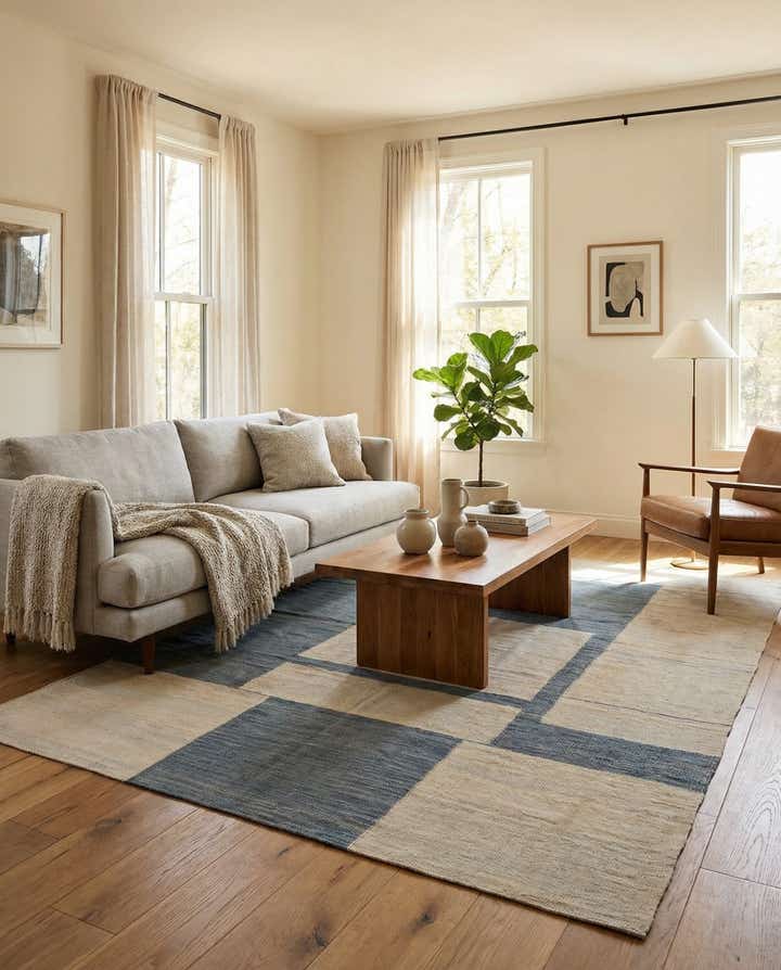 5' x 6' 7 Hand Woven Kilim Modern Wool Rug