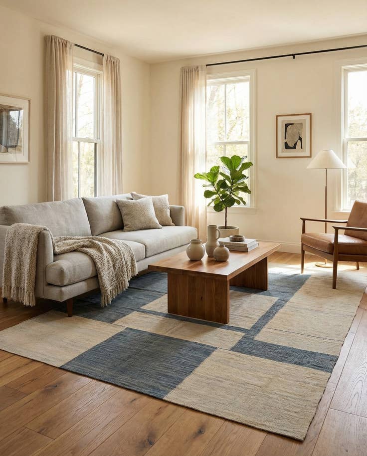 Detail image of 5' x 6' 7 Hand Woven Kilim Modern Wool Rug