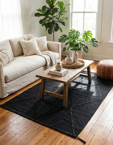 4' 4 x 5' 9 Hand Knotted Moroccan Wool Rug