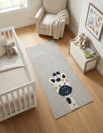 Gray Whimsy Kids Runner Rug