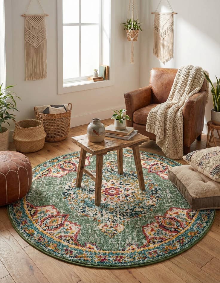 Detail image of 4' x 4' Carrington Round Rug