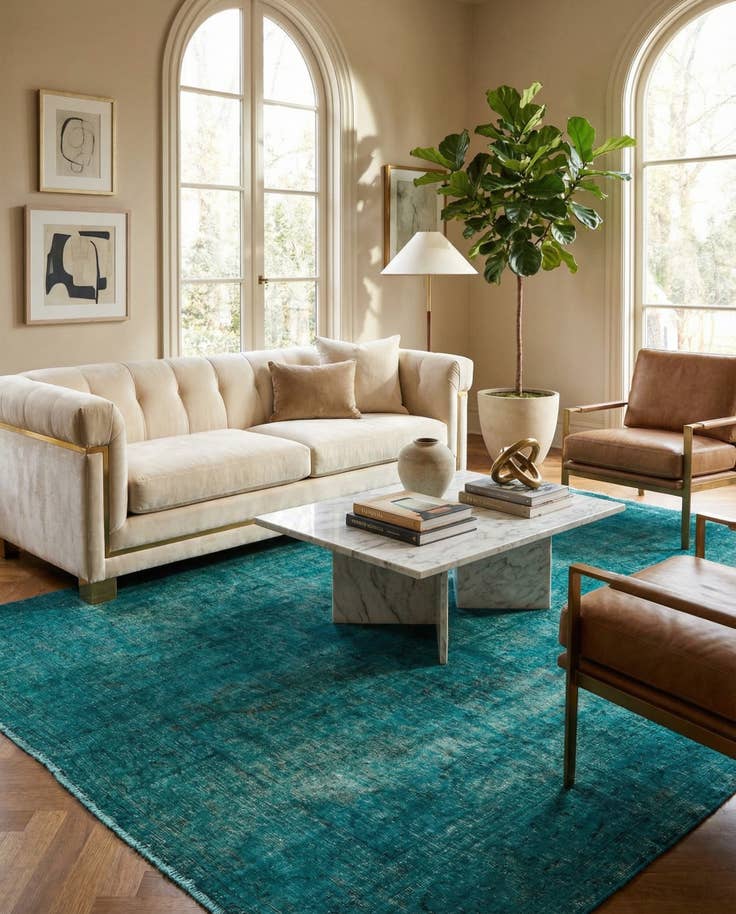 Detail image of 7' 4 x 10' 6 Hand Knotted Ultra Vintage Persian Wool Rug