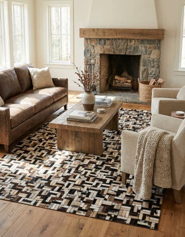 5' 1 x 8' Cowhide - Patchwork Rug