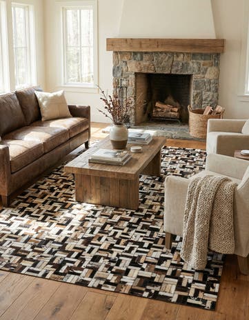 5' 1 x 8' Cowhide - Patchwork Rug