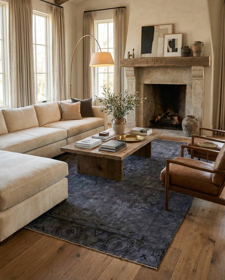 Detail image of 9' 5 x 12' Hand Knotted Ultra Vintage Persian Wool Rug