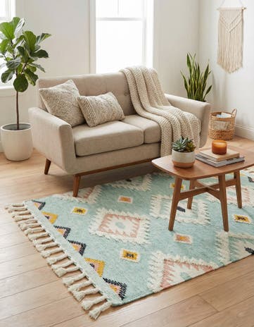 4' 1 x 6' 1 Hand Woven Arizona Wool Rug
