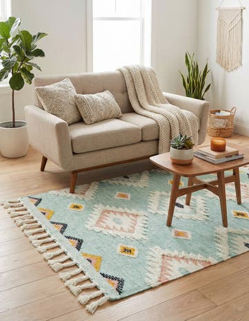 4' 1 x 6' 1 Hand Woven Arizona Wool Rug