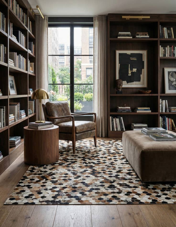 Detail image of 5' 1 x 8' Cowhide - Patchwork Rug