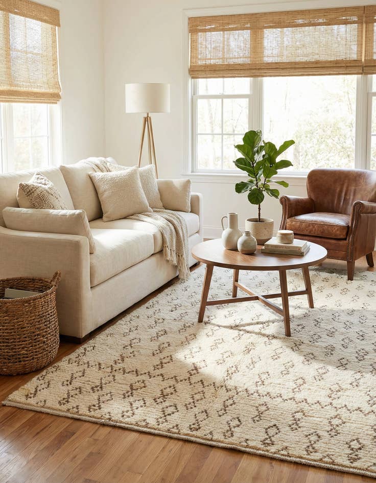 Detail image of  5' x 7' 8  Hand Knotted Moroccan Wool Rug