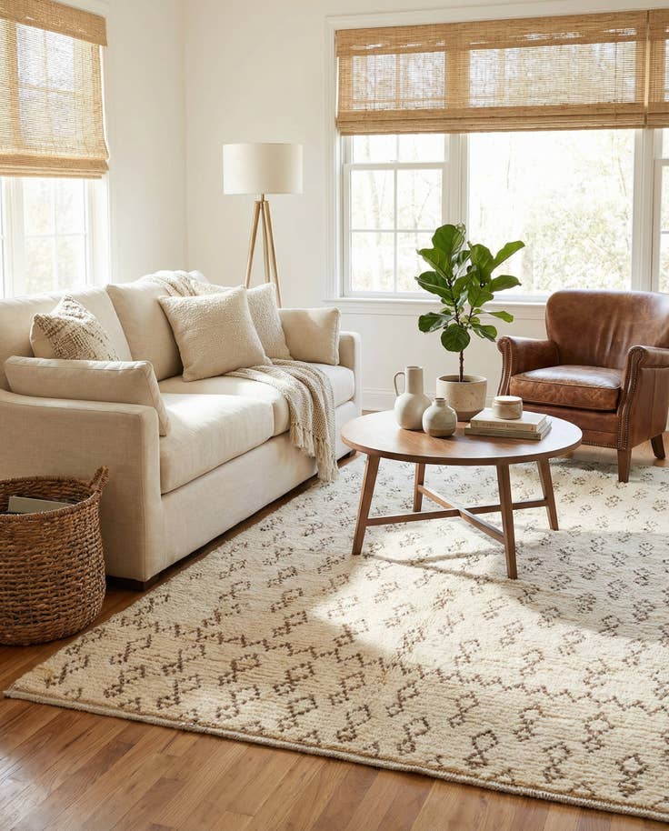 Detail image of 5' x 7' 8 Hand Knotted Moroccan Wool Rug