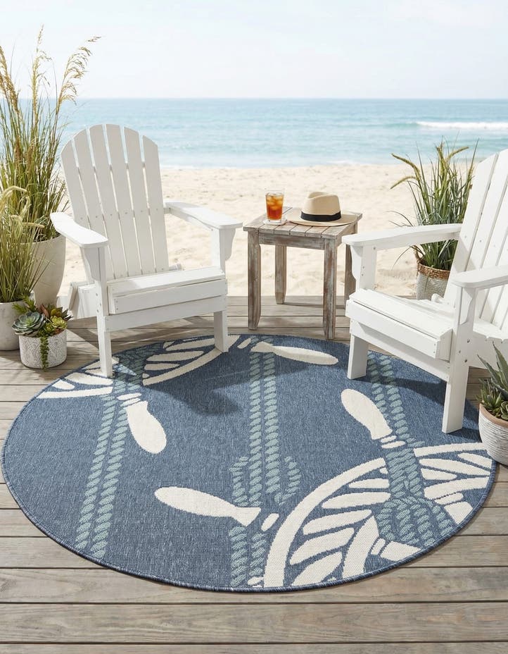 4' x 4' Easy-Clean Coastal Indoor / Outdoo...