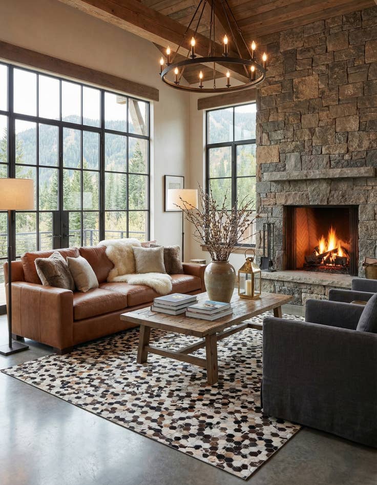 Detail image of 8' x 9' 10 Cowhide Stocks Rug