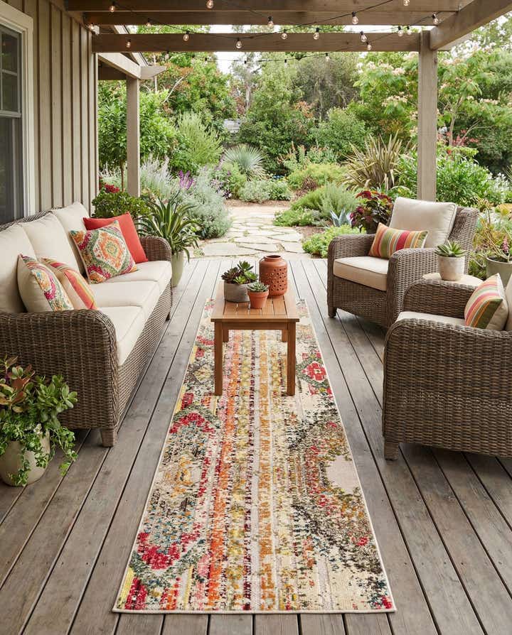 2' 7 x 12' Easy-Clean Casablanca Indoor / Outdoor Runner Rug