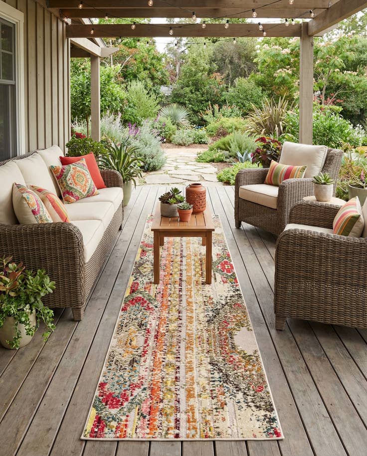 Detail image of 2' 7 x 12' Easy-Clean Casablanca Indoor / Outdoor Runner Rug