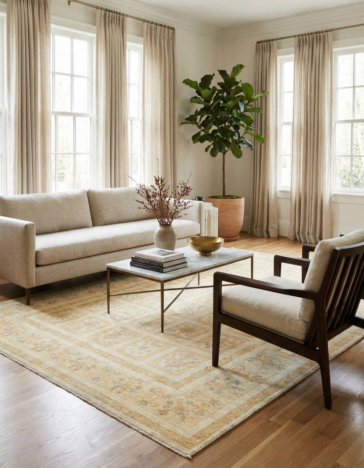 Detail image of 5' 7 x 8' 3  Hand Knotted Ariana Ziegler Oriental Rug