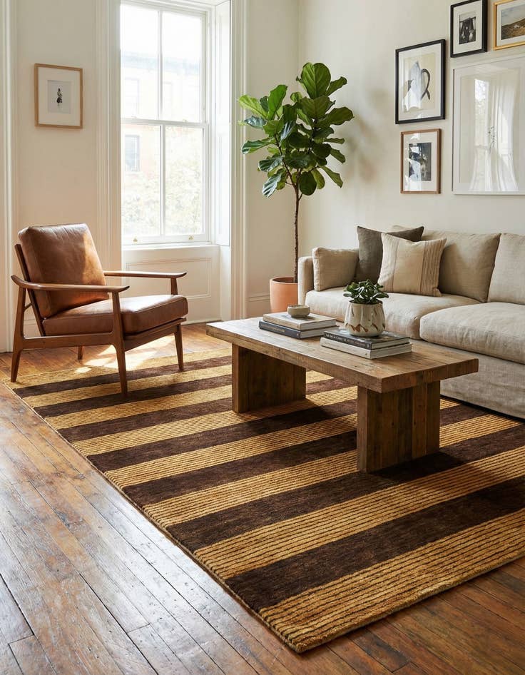 Detail image of 4' 9 x 6' 3  Hand Knotted Modern Ziegler Rug