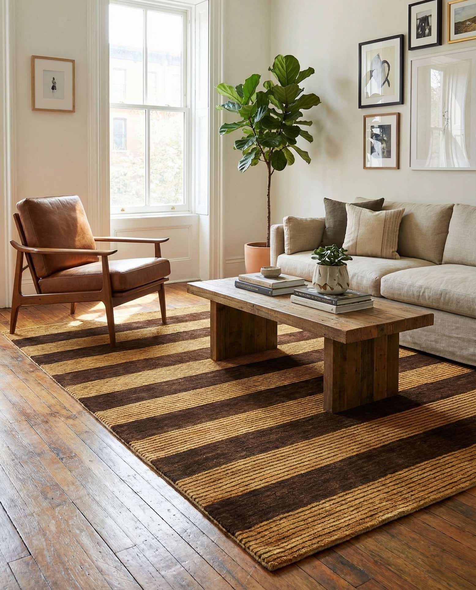 4' 9 x 6' 3 Hand Knotted Modern Ziegler Rug