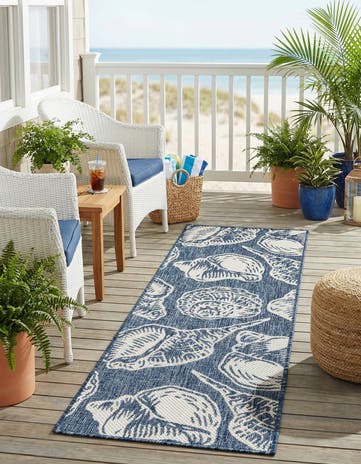 2' x 6' Easy-Clean Coastal Indoor / Outdoor Runner Rug