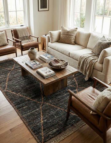 6' 1 x 9' 6 Hand Knotted Moroccan Wool Rug