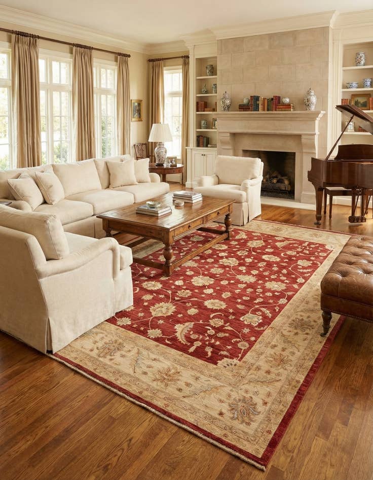 Detail image of 10' 2 x 12' 10  Hand Knotted Peshawar Ziegler Rug