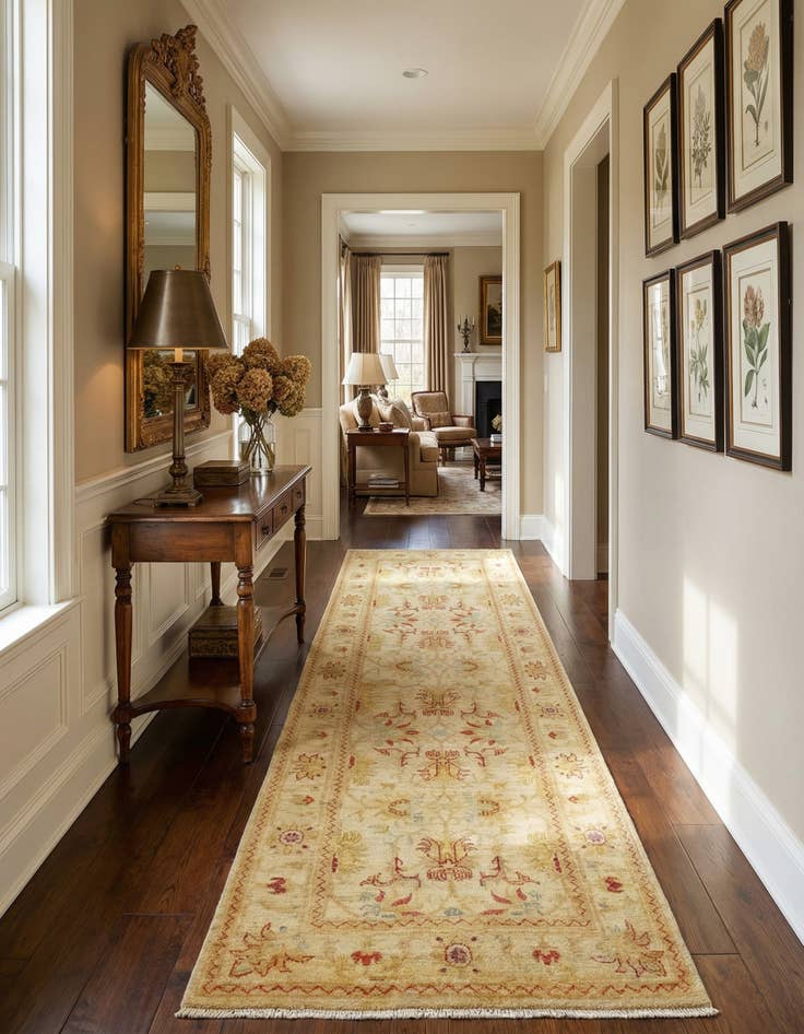 Detail image of 2' 7 x 10' 4  Hand Knotted Peshawar Ziegler Runner Rug