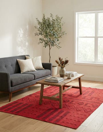 4' 10 x 6' 2 Hand Woven Kilim Modern Wool Rug