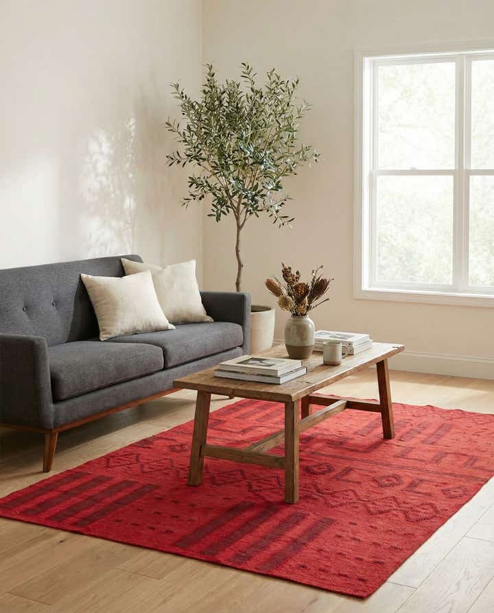 4' 10 x 6' 2 Hand Woven Kilim Modern Wool Rug