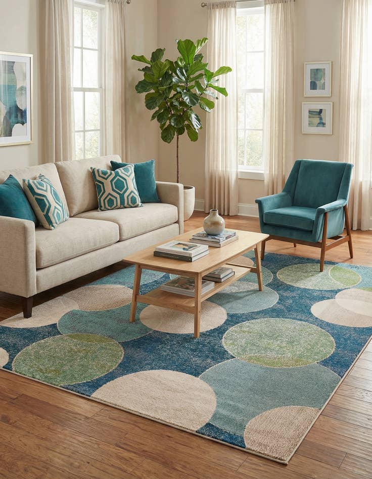 Detail image of 8' x 10'  Washable Spectrum Rug