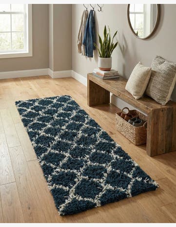 2' x 8' Trellis Shag Runner Rug