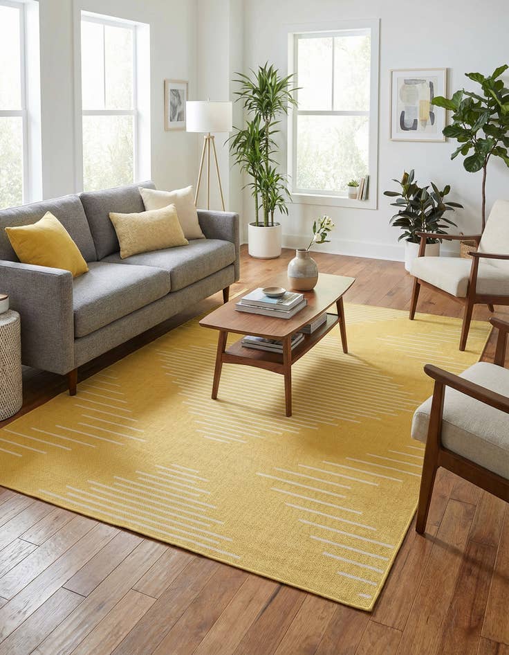 Detail image of  6' x 9'  Washable Modern Indoor / Outdoor Rug