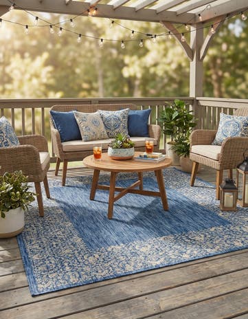4' x 6' Easy-Clean Border Indoor / Outdoor Rug