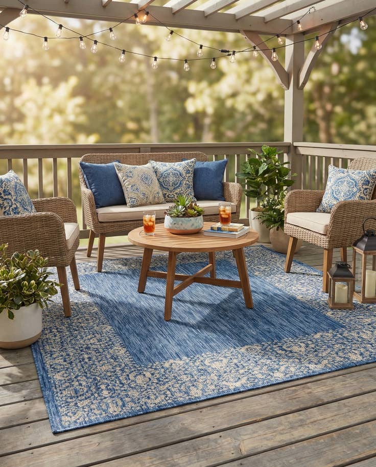 Detail image of 4' x 6' Easy-Clean Border Indoor / Outdoor Rug