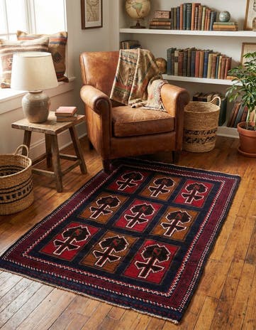 2' 10 x 4' 7 Hand Knotted Balouch Persian Wool Rug