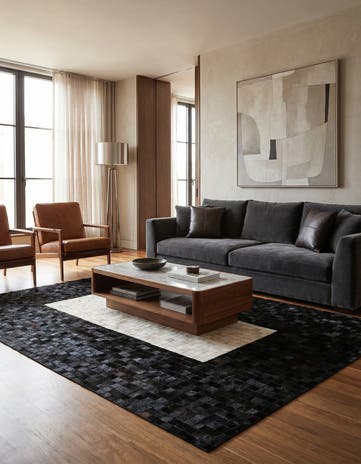 5' x 8' Cowhide Stocks Rug