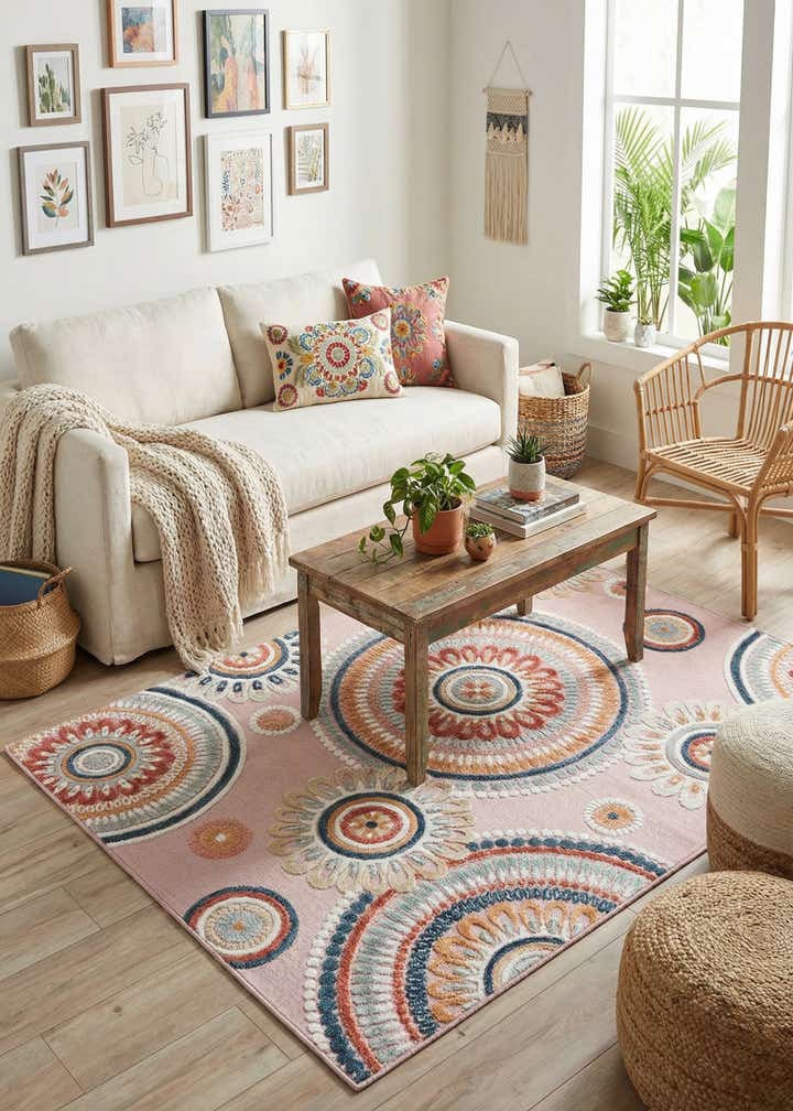 4' 5 x 6' Easy-Clean Botanical Indoor / Outdoor Rug