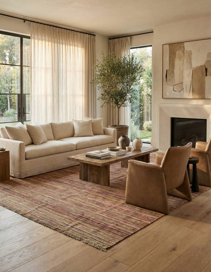 Detail image of 5' 8 x 8' 3  Hand Woven Kilim Modern Wool Rug